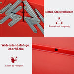 DURHAND tool case, space-saving 5 compartments, foldable, sturdy steel, red