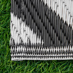 Outdoor Carpet, Double-Sided Water-Repellent, Plastic Black White