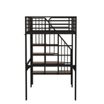 Loft Bed 90x200 Sturdy Construction Storage Stairs Metal