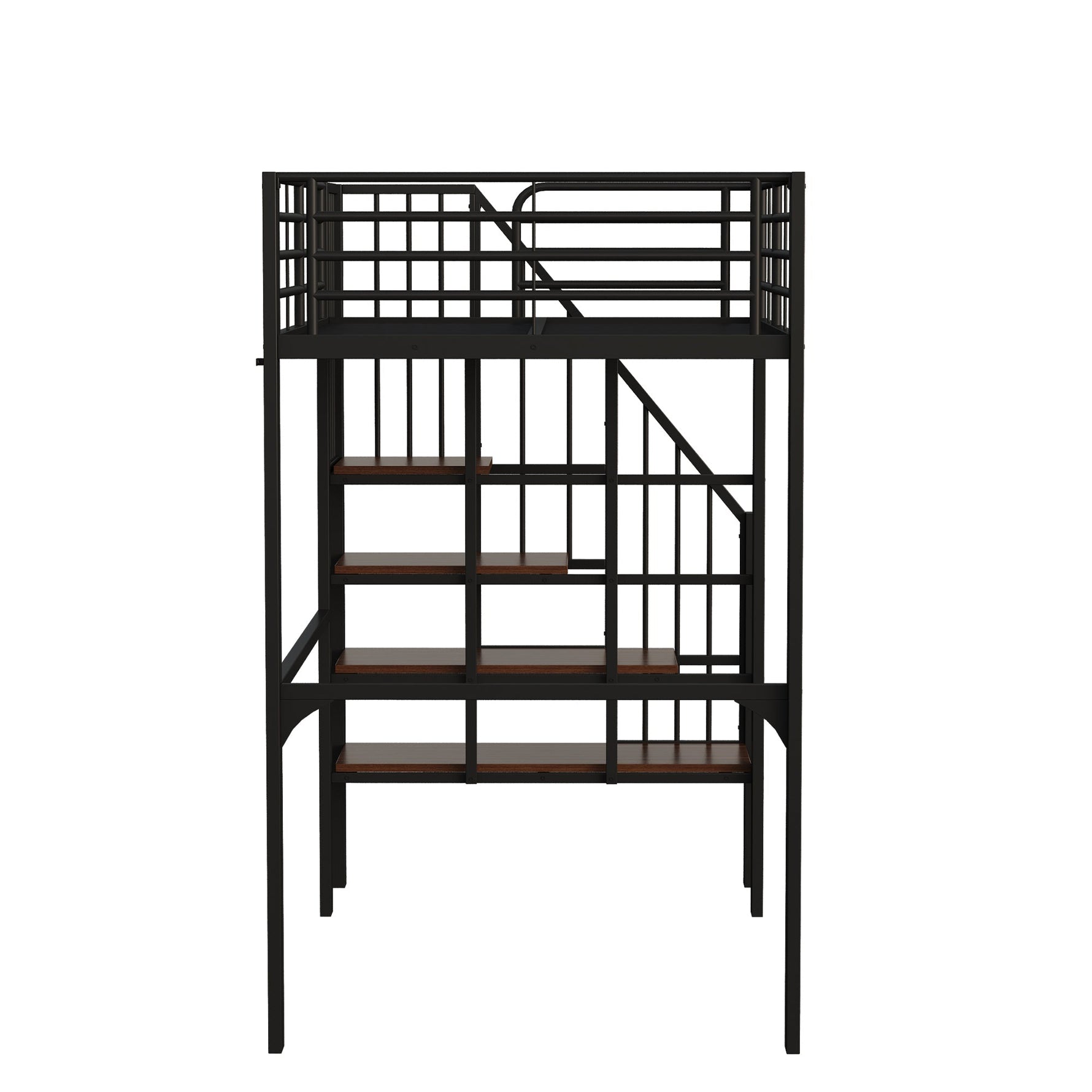 Loft Bed 90x200 Sturdy Construction Storage Stairs Metal