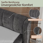 Double Bed 140x200cm Comfortable Backrest Chenille - Dark Grey