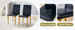 Minimalist Dining Chairs Set of 2 with Gold Metal Legs, Black PU Leather