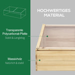 Wooden Greenhouse Cold Frame, Planter System 100x50x35 cm, Natural Fir/PC Board