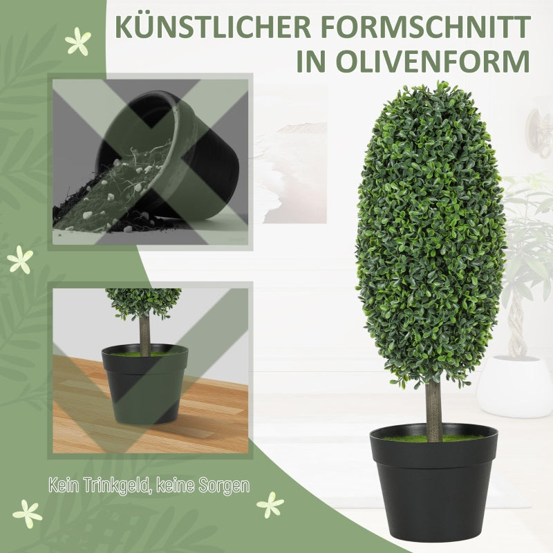 Artificial Plants, UV-resistant Trees with Pots, Plastic, Cement, Green