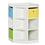 Children's Corner Shelf 3 Storage Boxes Toy Storage White