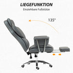 Office Chair Reclining Ergonomic Adjustable Swivel with Footrest Dark Grey