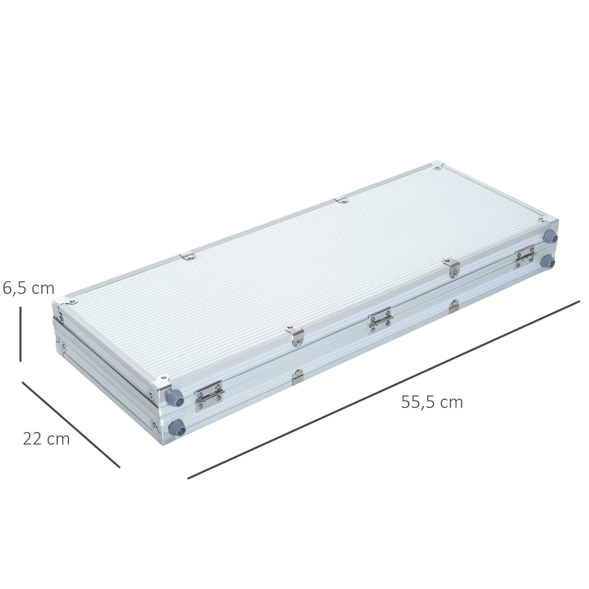 Poker Case Set, 500 Chips, 2 Card Games, 5 Dice, Aluminum