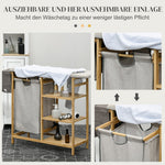 Laundry Basket Hamper with Ironing Board, 3-Tier Shelf, Removable Bag