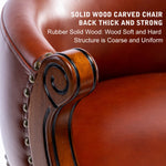 Bar Stools 360° Swivel with Backs Bar Counter Height - Cow Top Leather Wooden