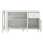 Desk & Sideboard, 2-in-1 360° Rotatable with 3 Doors & 1 Drawer