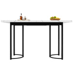 Extendable Dining Table 140-179.5cm Rectangular Metal Frame - White/Black