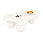 Cloud Coffee Table, LED Lighting 16 Colors Round Leg Design, White