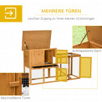 Rabbit Hutch, Removable Tray, Ramp, Fir Wood, Orange
