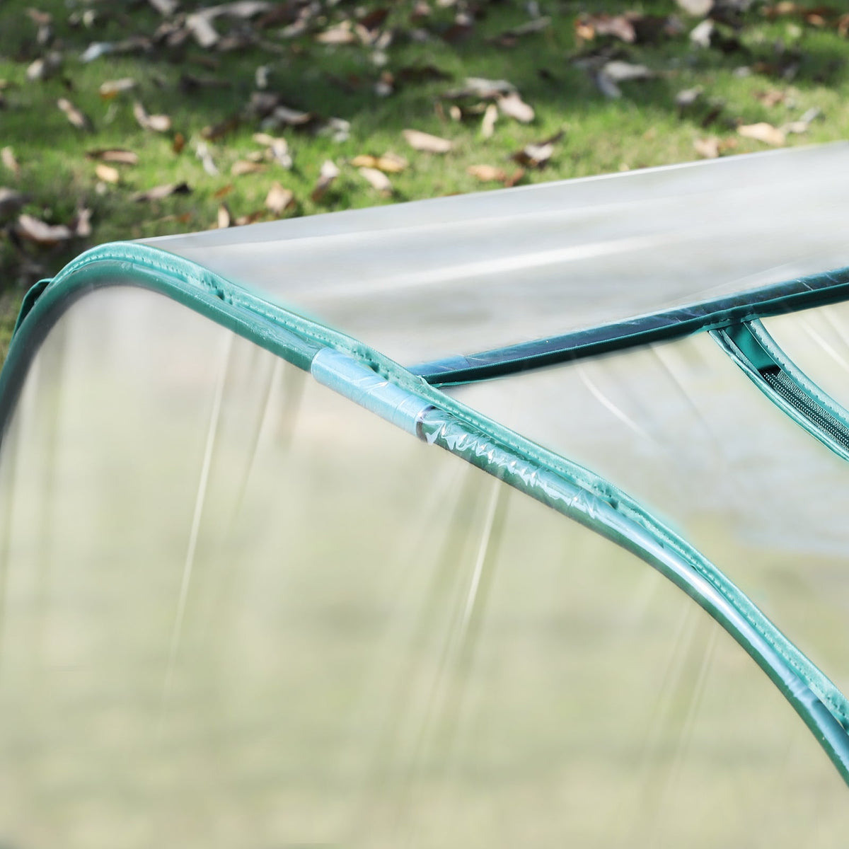 Tunnel Greenhouse, 4 Zippered Windows, Steel Frame, Robust Tarpaulin, Transparent
