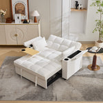 3-in-1 Sleeper Sofa Daybed, Adjustable Backrest USB Port Hidden Cup Holder, Beige