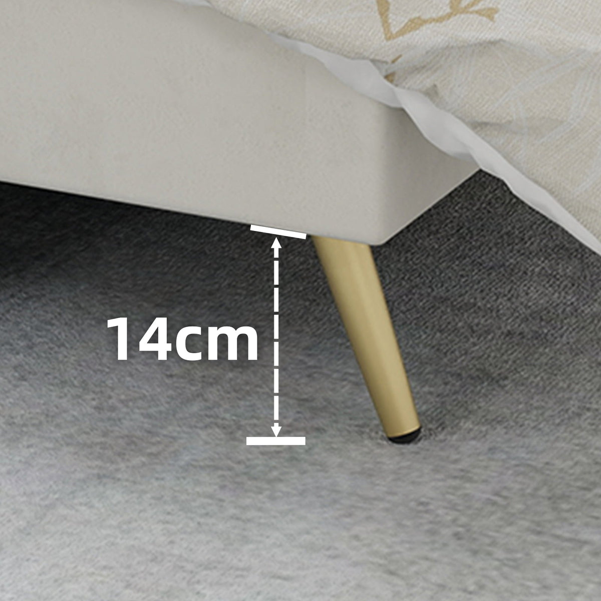 Soft Bed, Minimalist Headboard, 140*200CM, Beige
