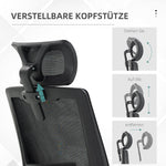 Office Chair Ergonomically Adjustable, Headrest, Armrests, Swivel, Rocking Function