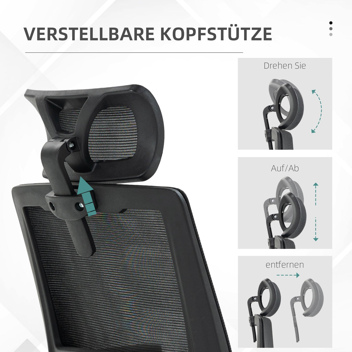 Office Chair Ergonomically Adjustable, Headrest, Armrests, Swivel, Rocking Function