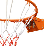 Double Spring Basketball Rim, Shock Absorption, 4-Point Stabilization, Steel, Orange