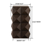 60cm height three-dimensional embossed pattern design retro side table retro wooden nightstand brown