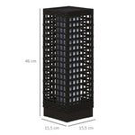 Solar Light Rattan Design Waterproof Light Sensor LED Garden Lamp, Black