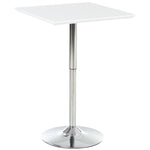 Bistro Table, Height Adjustable Square, Steel White