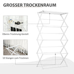 Foldable Clothes Airer, 8-Tier Tower Dryer, Metal Plastic White