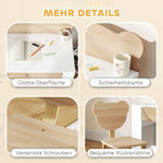 AIYAPLAY children's desk set with table top and drawer, bear shape, natural wood