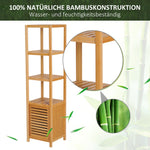 Bathroom Cabinet, 3 Open Compartments, Toilet Storage, Bamboo