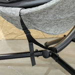 Egg-Shaped Outdoor Hanging Chair, Foldable Swing with Cup Holder, Gray