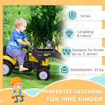 Children's Wheel Loader with Movable Shovel and Pedal Drive, Yellow Metal Frame