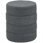 Stool, Round Teddy Fleece, 120 kg, Dark Grey