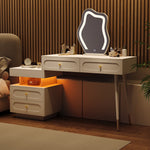 Dressing Table Set with LED Mirror & 4 Drawers, White