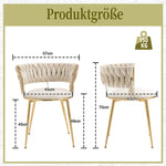 Soft Velvet Dining Chair Set - 2-Piece, Padded, Finger-Shaped Backrest, Armrests