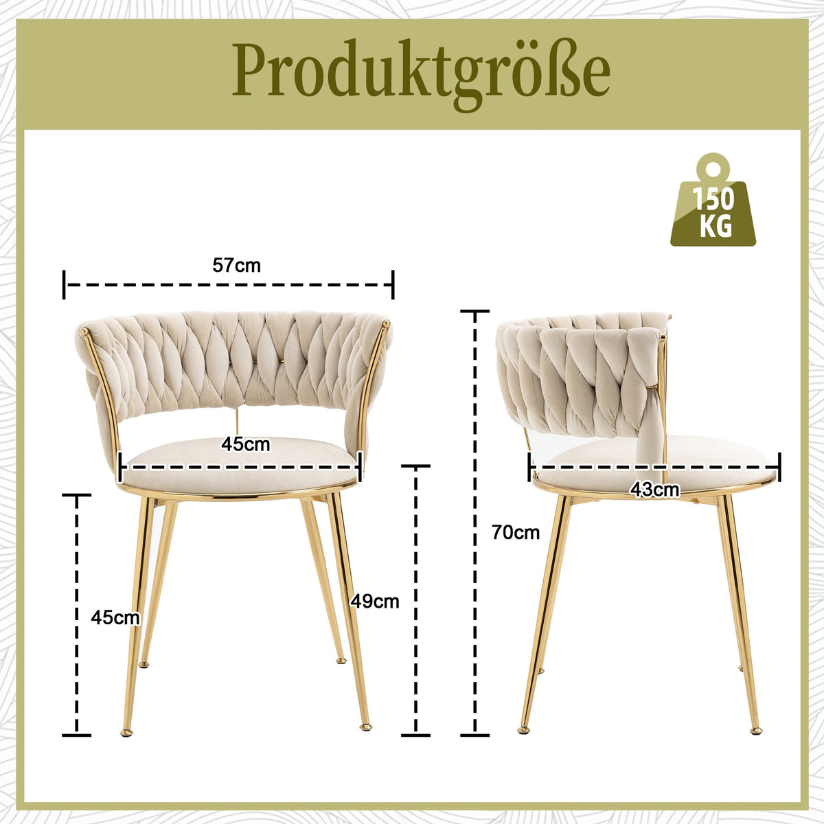 Soft Velvet Dining Chair Set - 2-Piece, Padded, Finger-Shaped Backrest, Armrests
