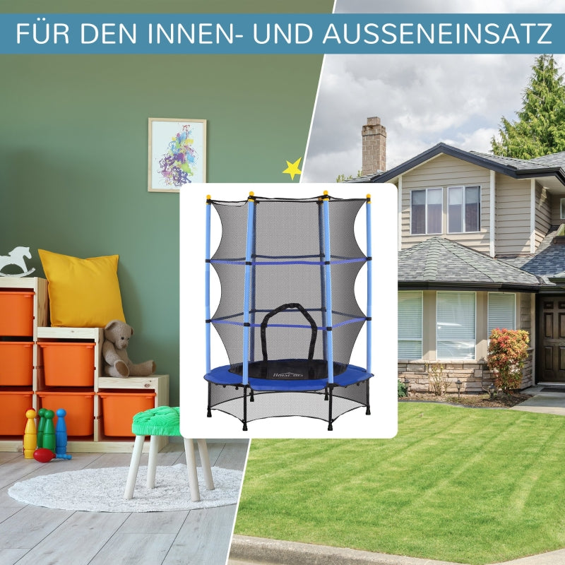 Children's Trampoline, Ø140 cm, 50 kg, Blue