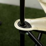 Camping Chair Foldable, Side Pocket Steel Legs, Oxford White