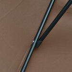 Cantilever Parasol, Sunshade Ø3x2.5m with Crank, Steel Frame, Coffee Polyester Fabric