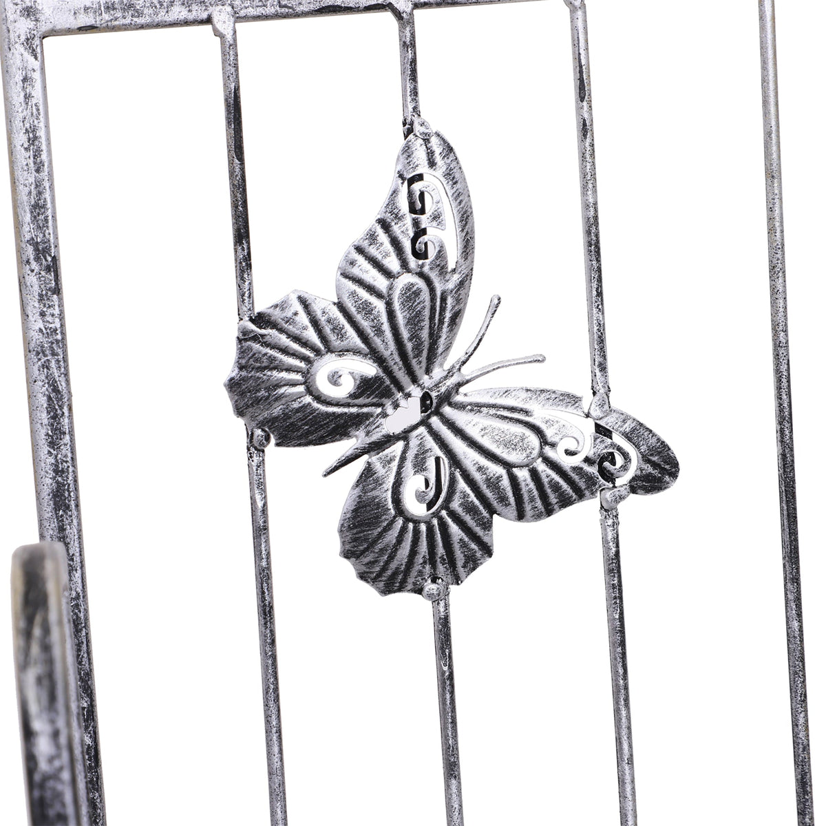 Metal Plant Stand, 3 Tiers Flower Ladder 44x25x96cm, Silver Grey