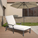 Lounge Patio Chair, Adjustable Reclining Aluminum, Waterproof Beige Cushion