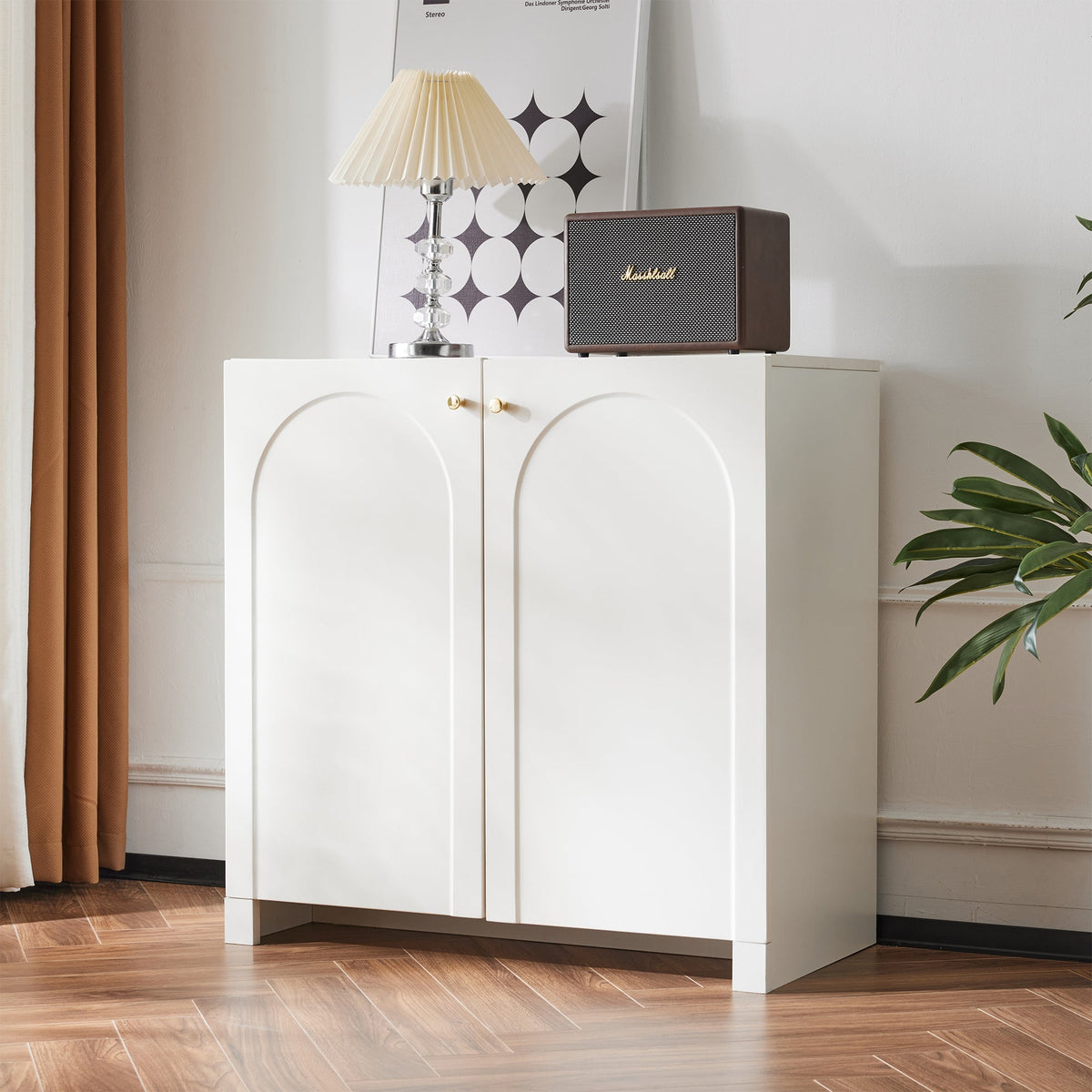 sideboard 2 door cabinet 80 x 40 x 80 cm cream-white