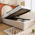 Upholstered Kids Bed, Cosmic Pattern 90x190cm, Beige PU