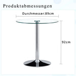 Modern Glass Beam Table Minimalist Ø89cm 92cm High