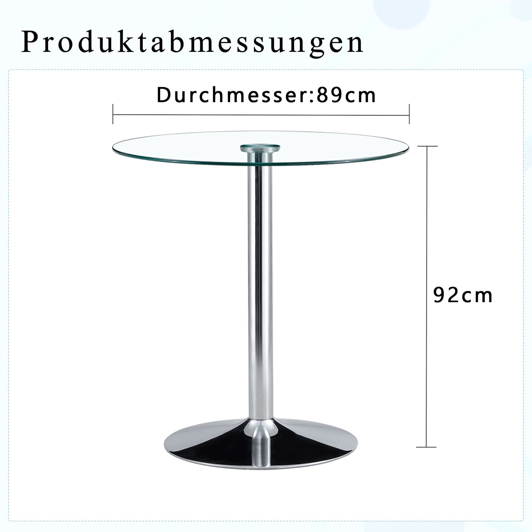 Modern Glass Beam Table Minimalist Ø89cm 92cm High