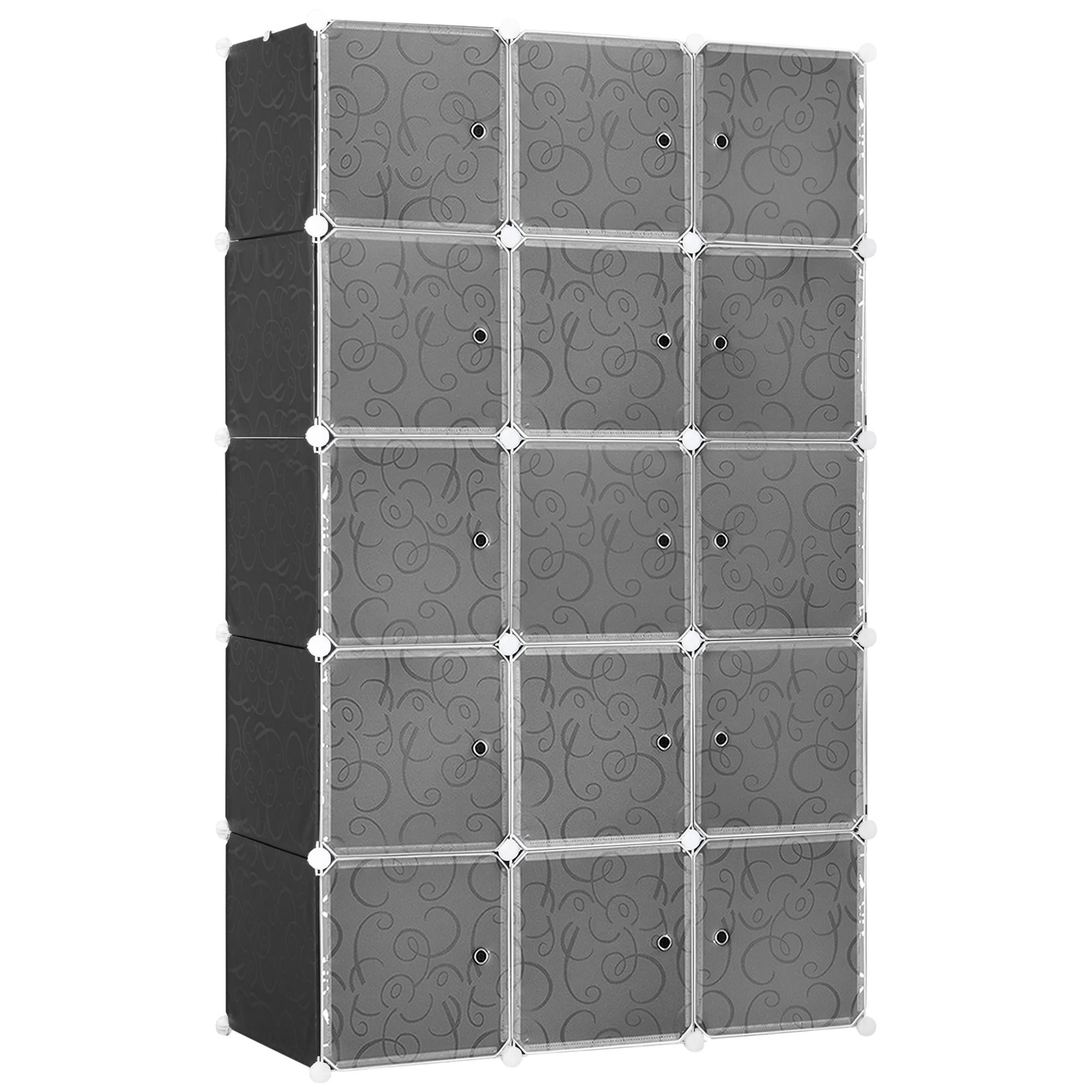 DIY Wardrobe Shelving System, 2 Large & 9 Small Cubes, Black