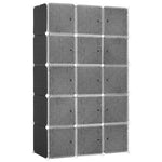 DIY Wardrobe Shelving System, 2 Large & 9 Small Cubes, Black