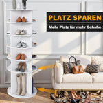 Rotating Shoe Rack 6-Tier 360° 24 Pair Capacity Boot Shelf - White