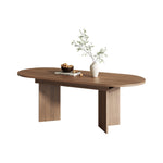 Extendable Dining Table, 140/180 x 90 cm, 6-8 People with Rounded Corners, Walnut
