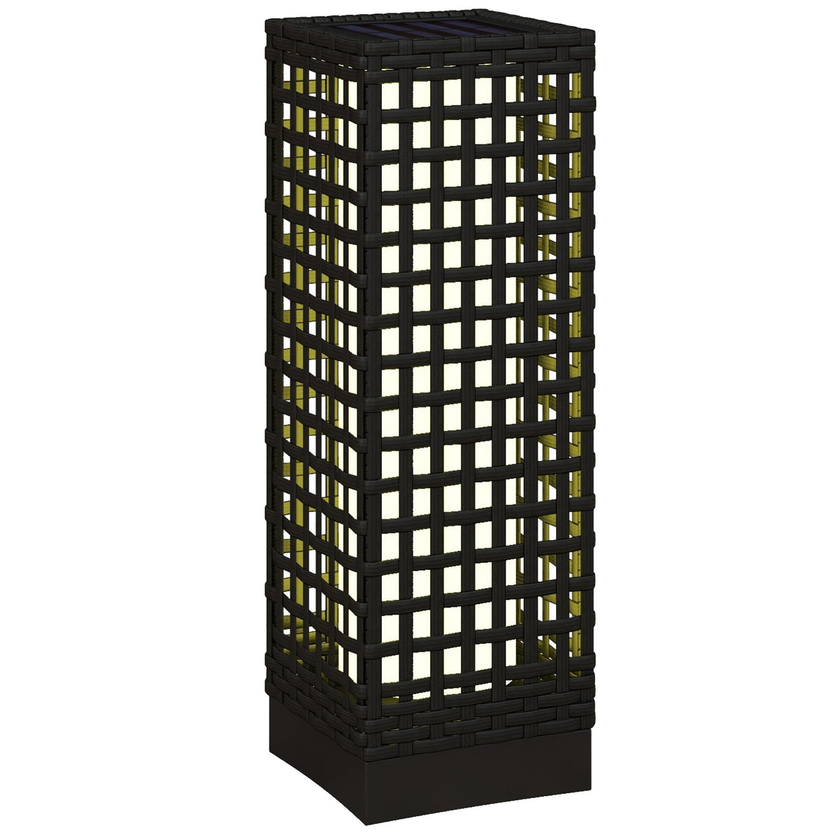 Solar Light Rattan Design Waterproof Light Sensor LED Garden Lamp, Black