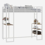 Iron Frame Bed, L-Shaped Desk, Railing, Stairs, Metal